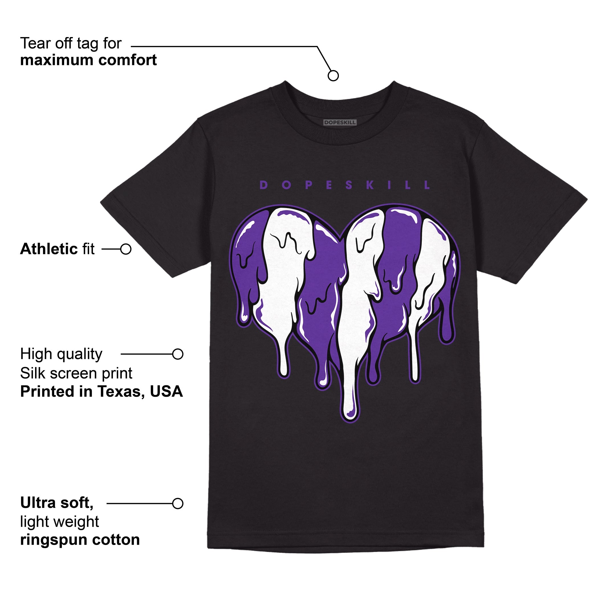 PURPLE Collection superstreetwear T-Shirt Slime Drip Heart Graphic