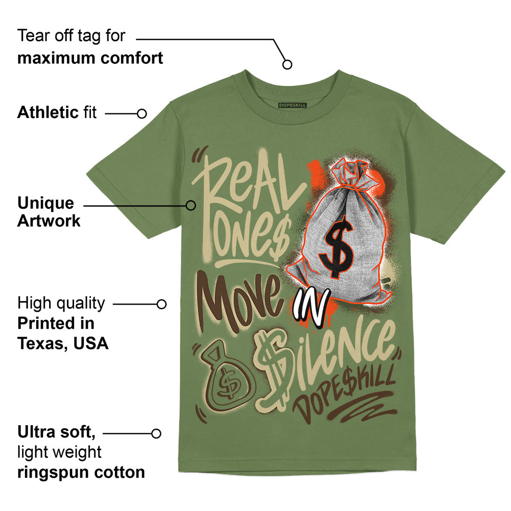 Olive Collection superstreetwear Olive T-shirt Real Ones Move In Silence Graphic