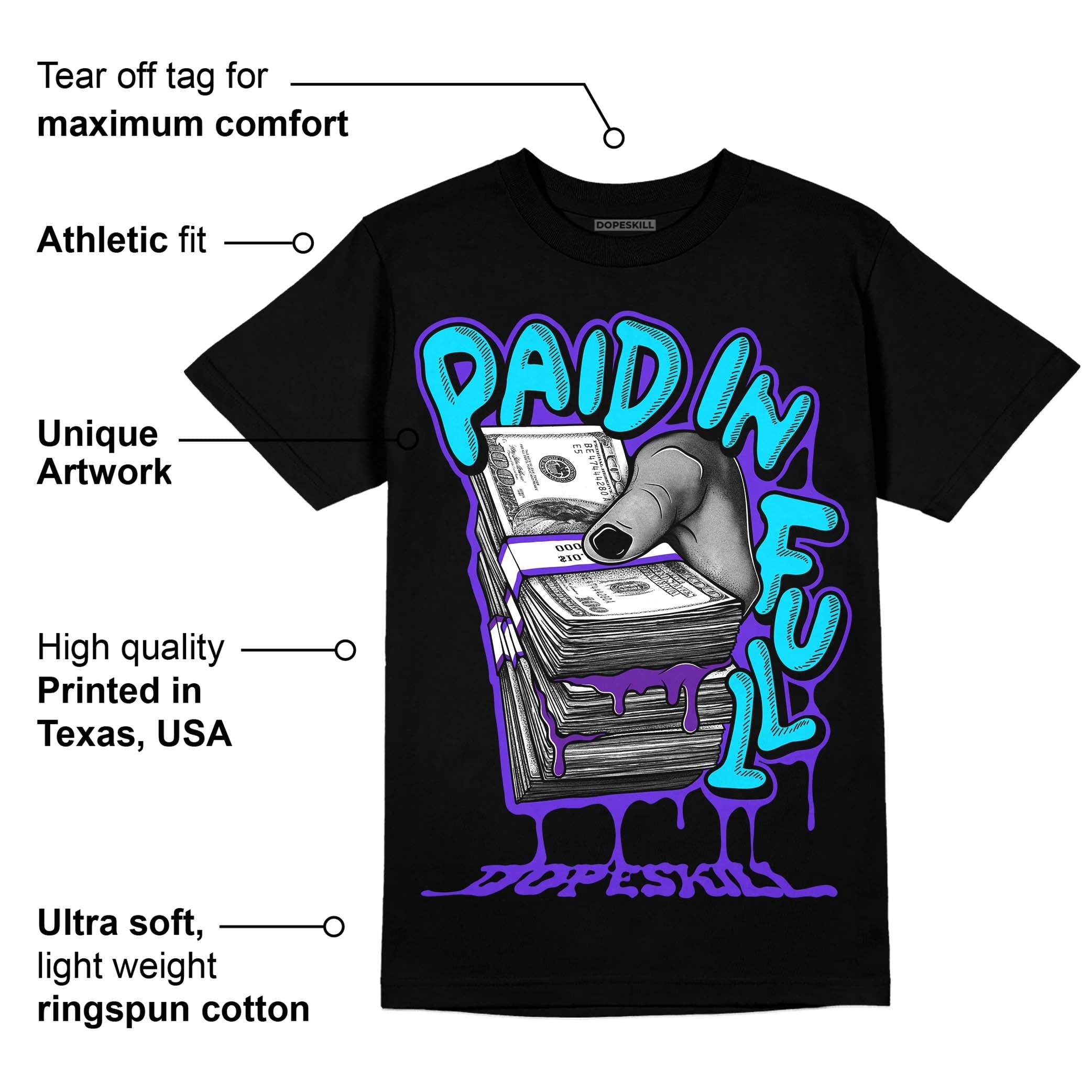 Aqua 6s superstreetwear T-Shirt Paid In Full Graphic