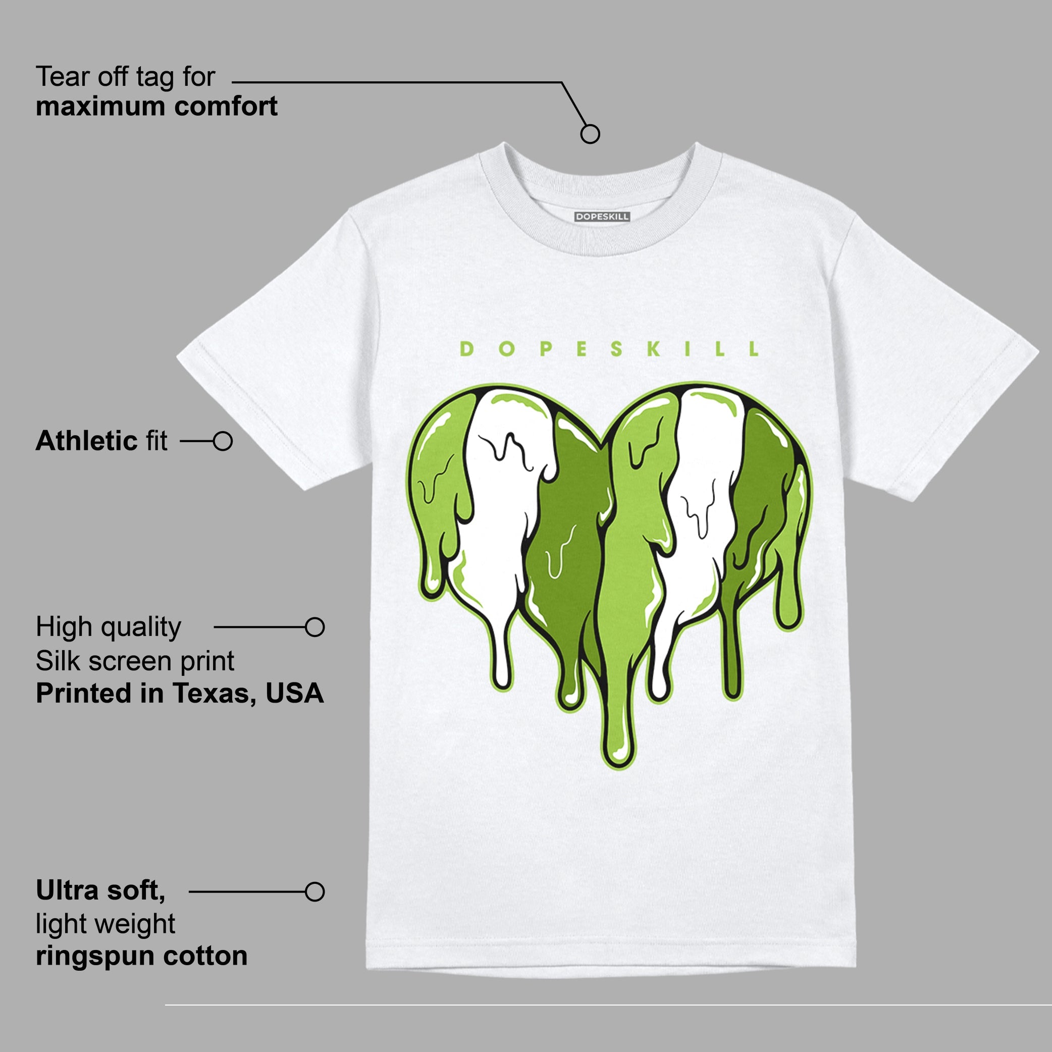Dunk Low 'Chlorophyll' superstreetwear T-Shirt Slime Drip Heart Graphic
