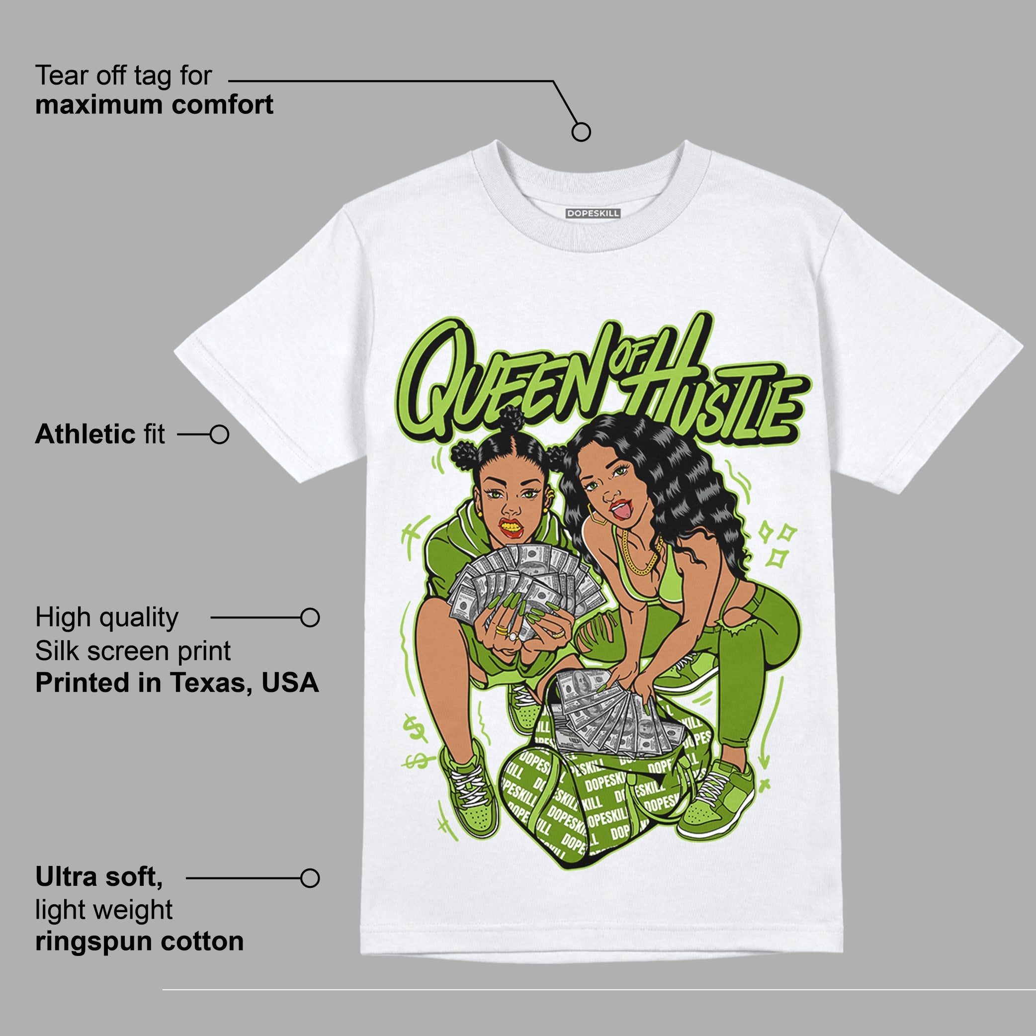 Dunk Low 'Chlorophyll' superstreetwear T-Shirt Queen Of Hustle Graphic