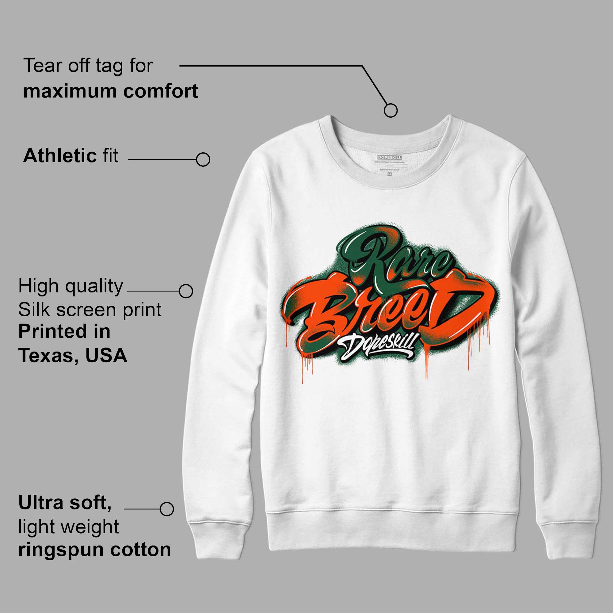 Dunk Low Team Dark Green Orange superstreetwear Sweatshirt Rare Breed Type Graphic