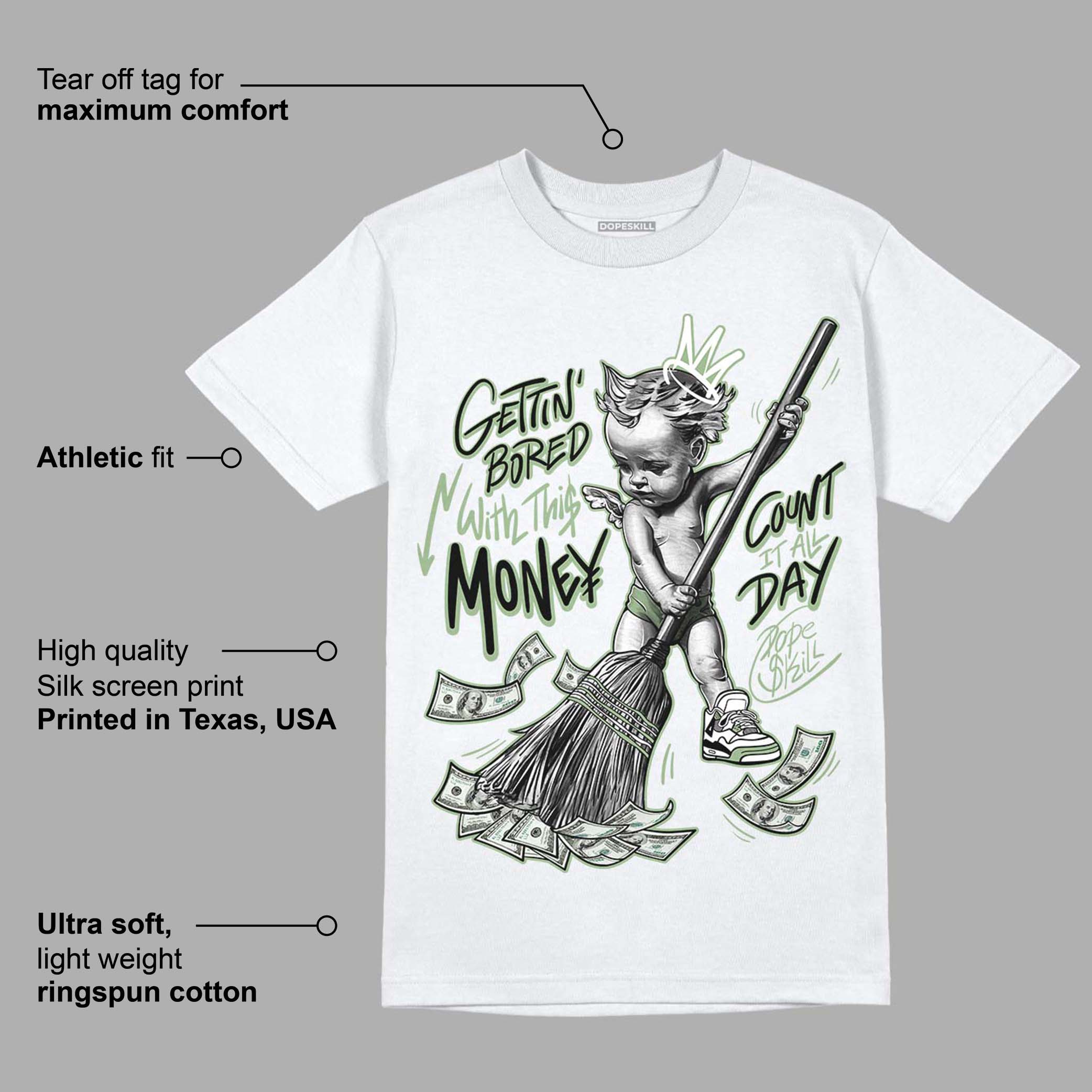 Seafoam 4s superstreetwear T-Shirt Gettin Bored With This Money Graphic
