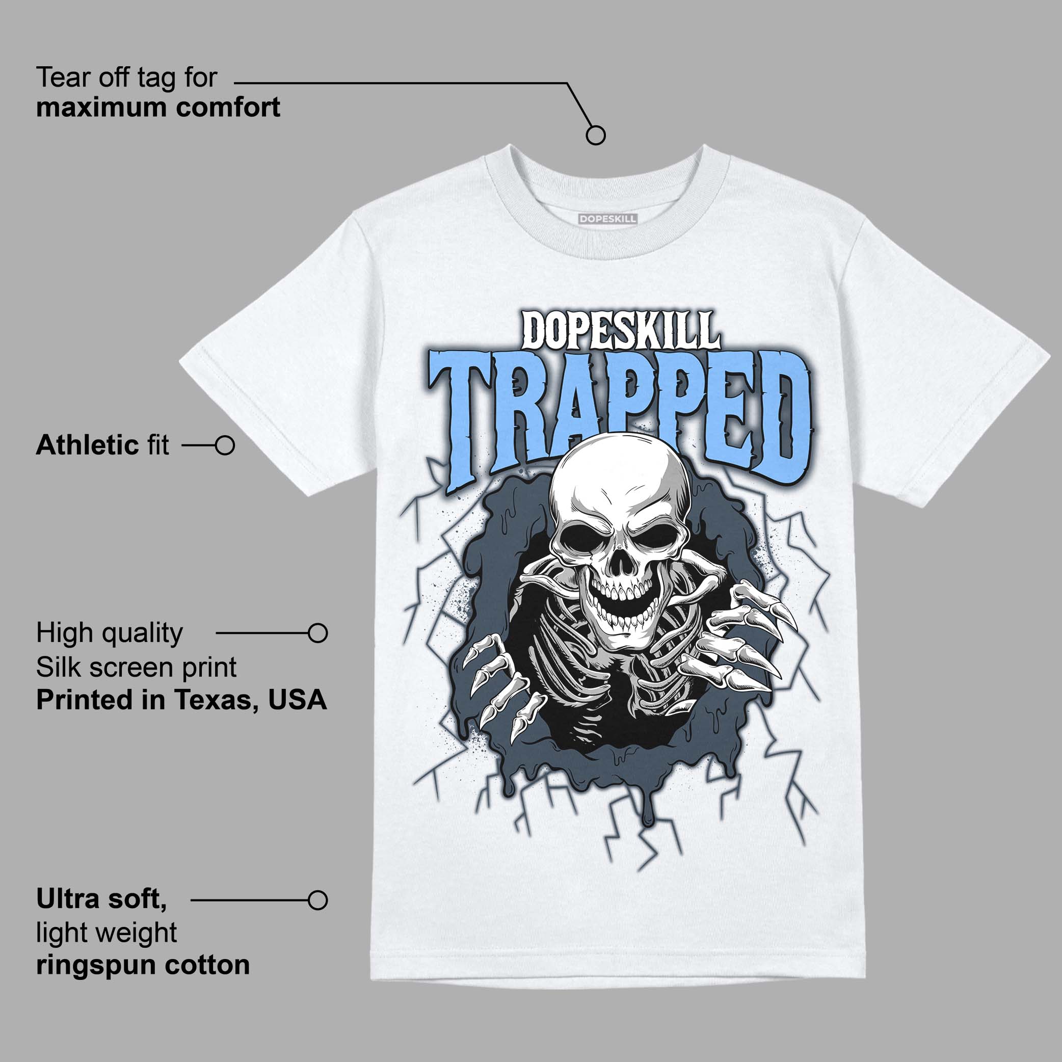 AJ 6 Midnight Navy superstreetwear White T-Shirt Trapped Halloween Graphic