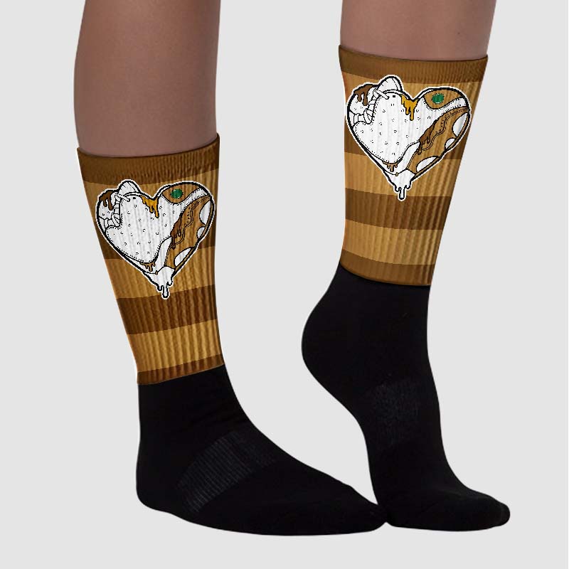 Wheat 13s superstreetwear Sublimated Socks Horizontal Stripes Graphic