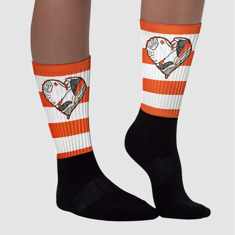 Georgia Peach 3s superstreetwear Sublimated Socks Horizontal Stripes Graphic