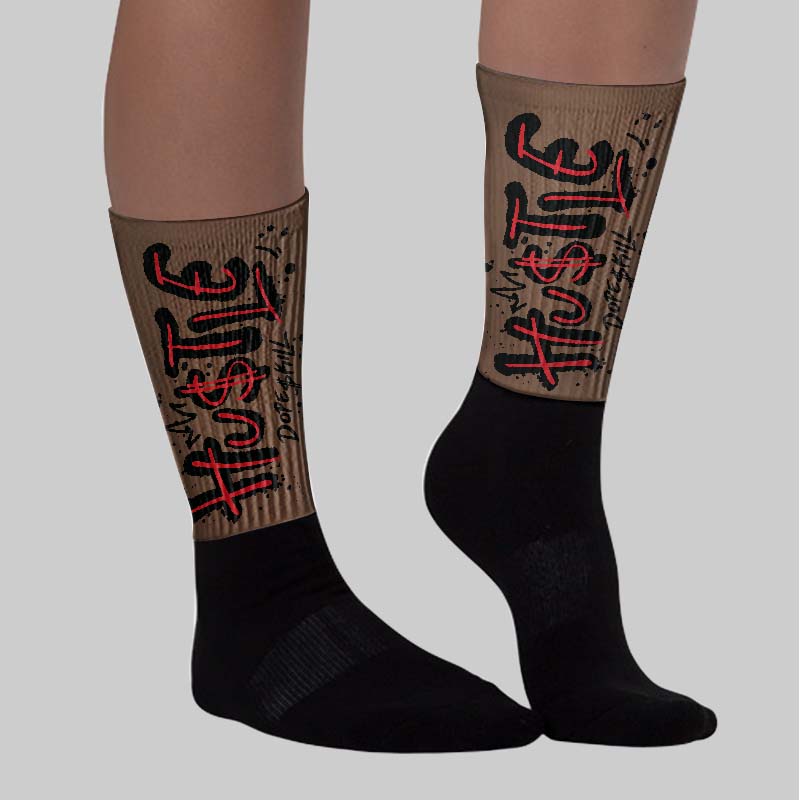 Olive 9s superstreetwear Sublimated Socks Hustle Graphic