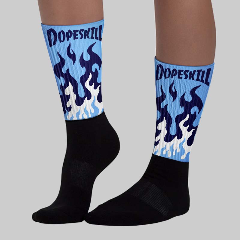 University Blue Collection superstreetwear Sublimated Socks FIRE Graphic