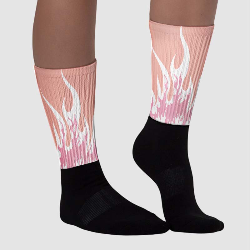 Legend Pink 11s superstreetwear Sublimated Socks FIRE Graphic