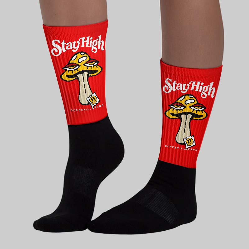 Red Collection superstreetwear Sublimated Socks Stay High Graphic