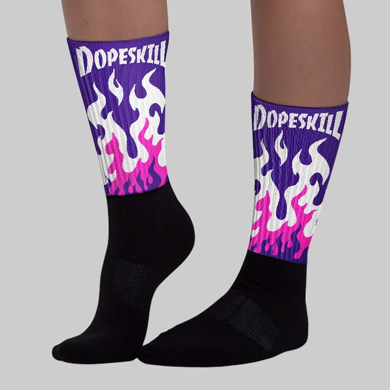 PURPLE Collection superstreetwear Sublimated Socks FIRE Graphic