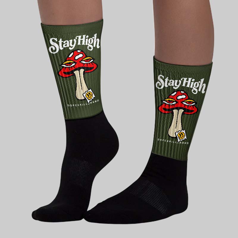 Olive Collection superstreetwear Sublimated Socks Stay High Graphic