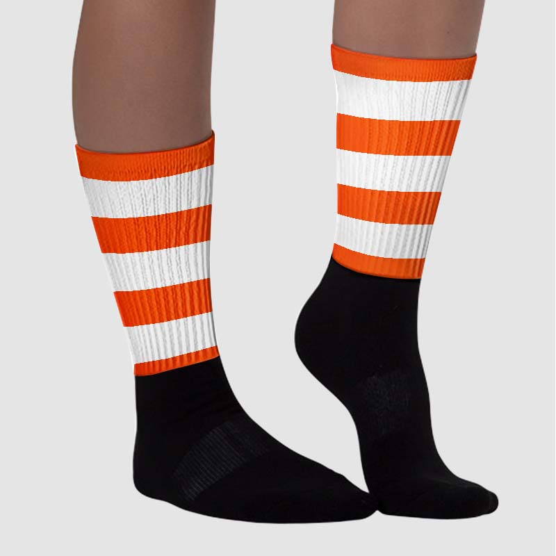 Orange Milk superstreetwear Sublimated Socks Horizontal Stripes Graphic