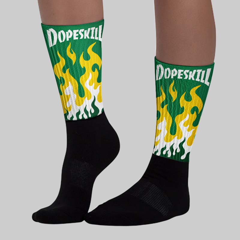 Green Collection superstreetwear Sublimated Socks FIRE Graphic