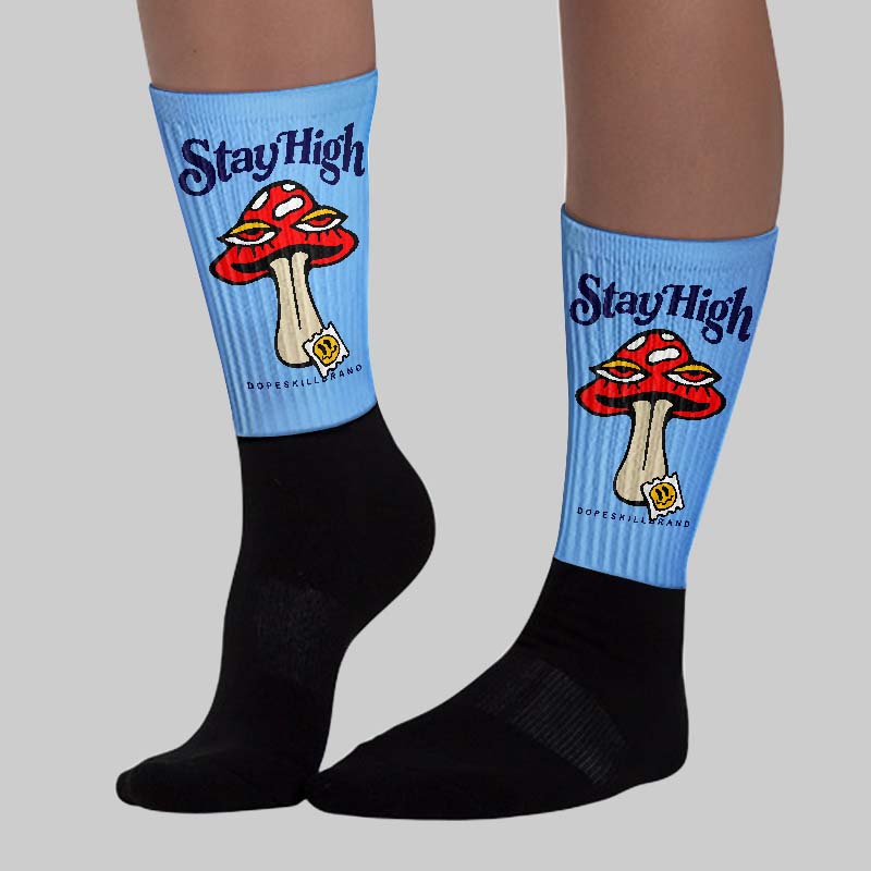 University Blue Collection superstreetwear Sublimated Socks Stay High Graphic