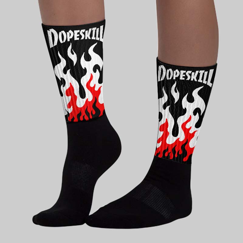 Black and White Collection superstreetwear Sublimated Socks FIRE Graphic
