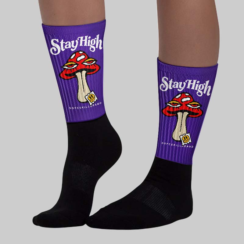 PURPLE Collection superstreetwear Sublimated Socks Stay High Graphic