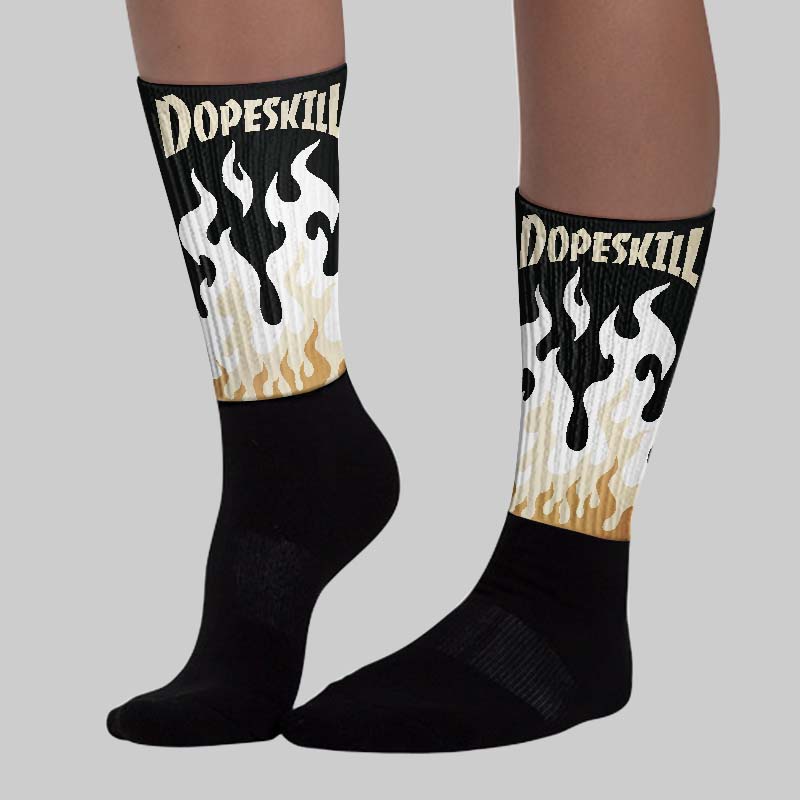 Reverse Metallic 5s superstreetwear Sublimated Socks FIRE Graphic