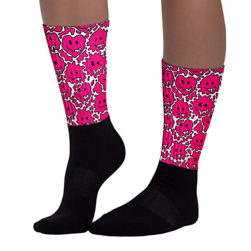 Fierce Pink 1s superstreetwear Sublimated Socks Slime Graphic