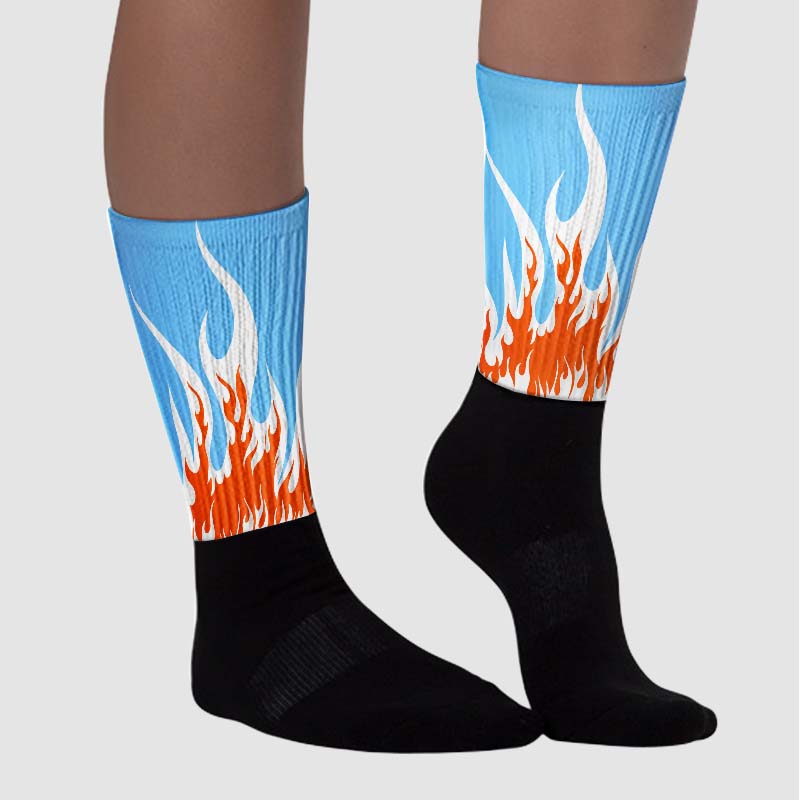 Dunk Low Futura University Blue superstreetwear Sublimated Socks FIRE Graphic