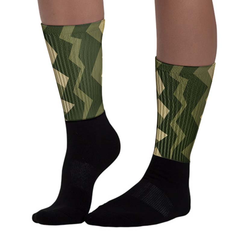 Olive Collection superstreetwear Sublimated Socks ZicZac Graphic