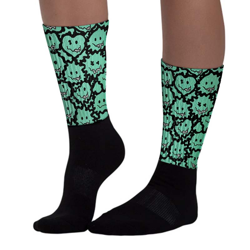 Green Glow 3s superstreetwear Sublimated Socks Slime Graphic