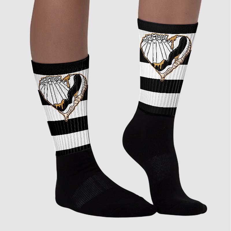 Gratitude 11s superstreetwear Sublimated Socks Horizontal Stripes Graphic