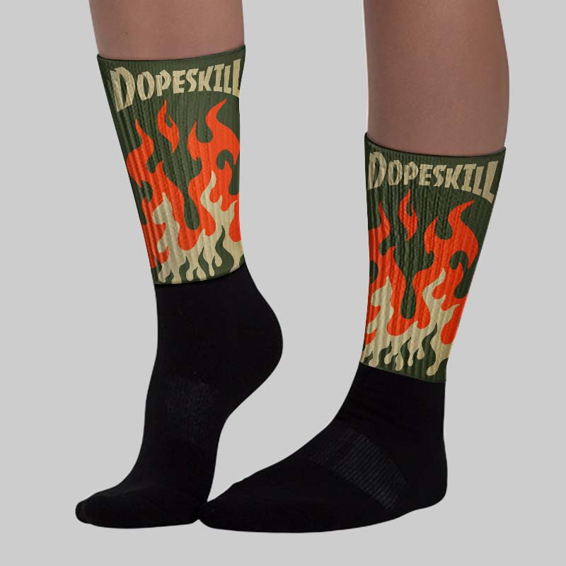 Olive Collection superstreetwear Sublimated Socks FIRE Graphic
