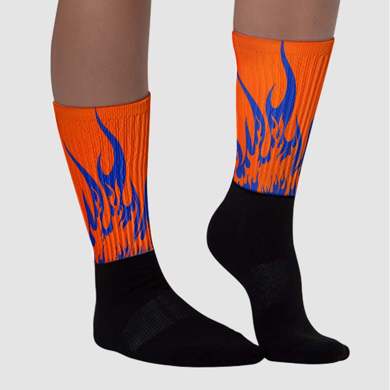 Dunk Low Futura Orange Blaze superstreetwear Sublimated Socks FIRE Graphic