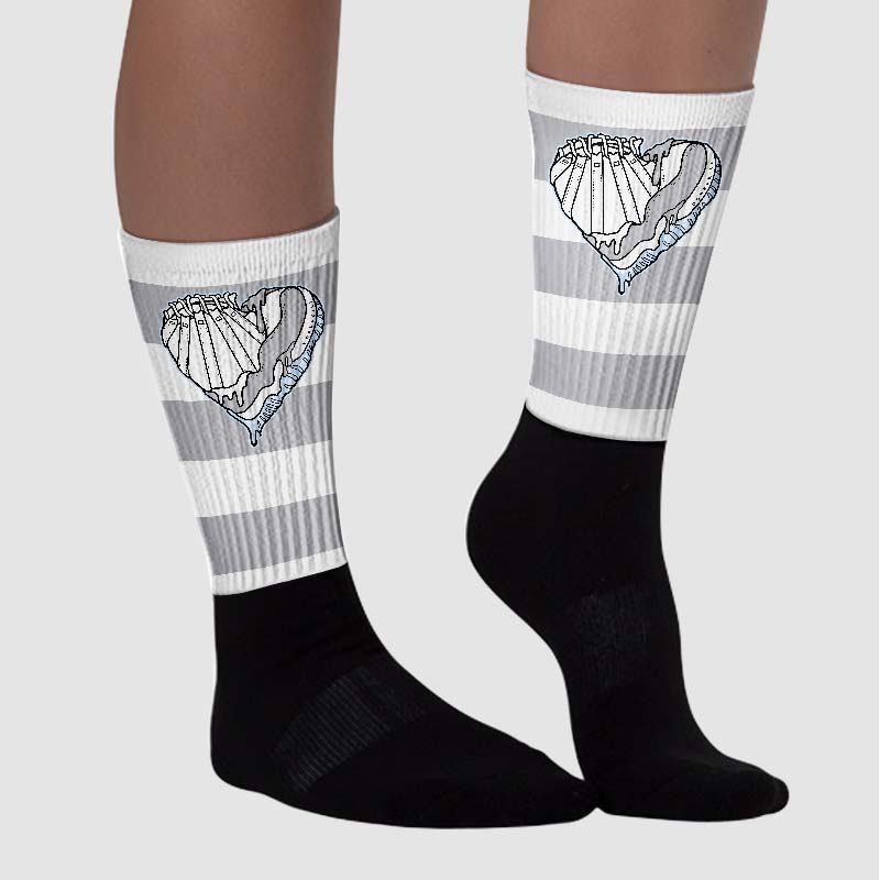Cement Grey 11s superstreetwear Sublimated Socks Horizontal Stripes Graphic