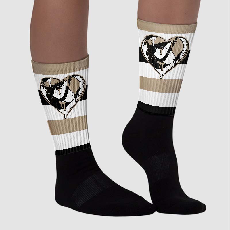 Latte 1s superstreetwear Sublimated Socks Horizontal Stripes Graphic