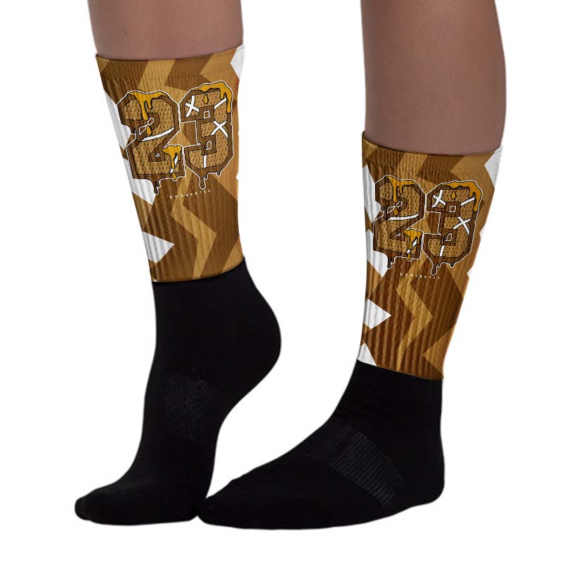 Wheat 13s superstreetwear Sublimated Socks ZicZac Graphic