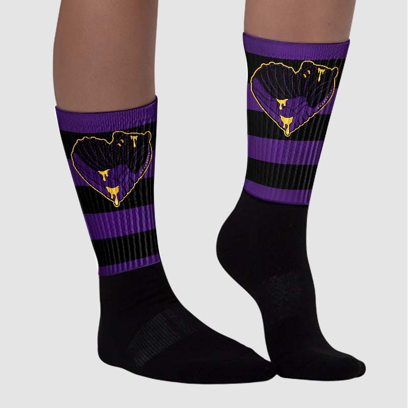 Field Purple 12s superstreetwear Sublimated Socks Horizontal Stripes Graphic