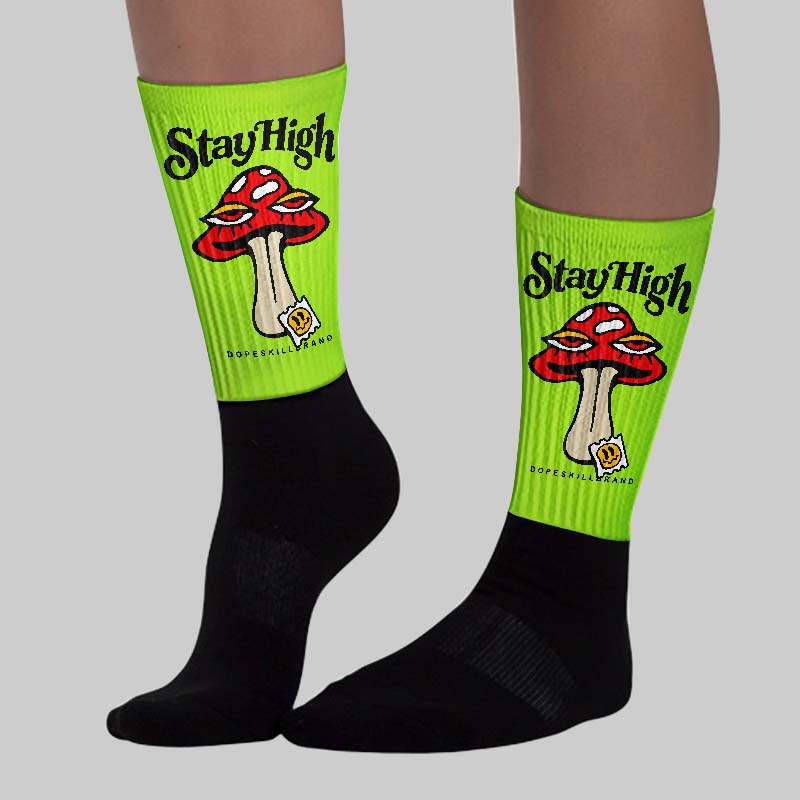 Neon Green Collection superstreetwear Sublimated Socks Stay High Graphic
