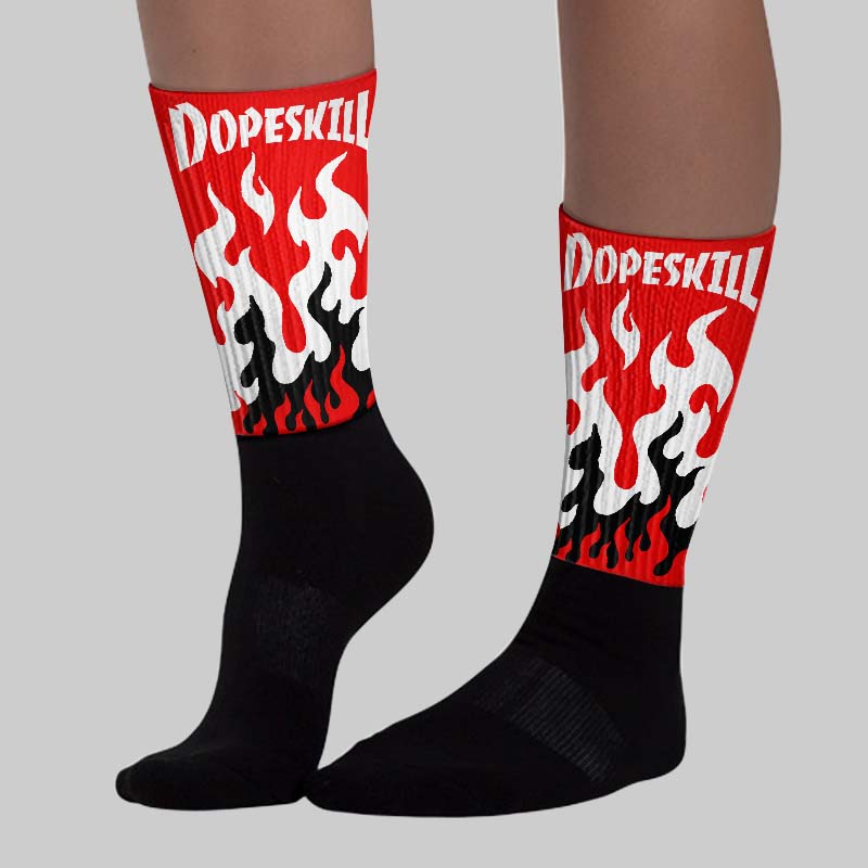 Red Collection superstreetwear Sublimated Socks FIRE Graphic