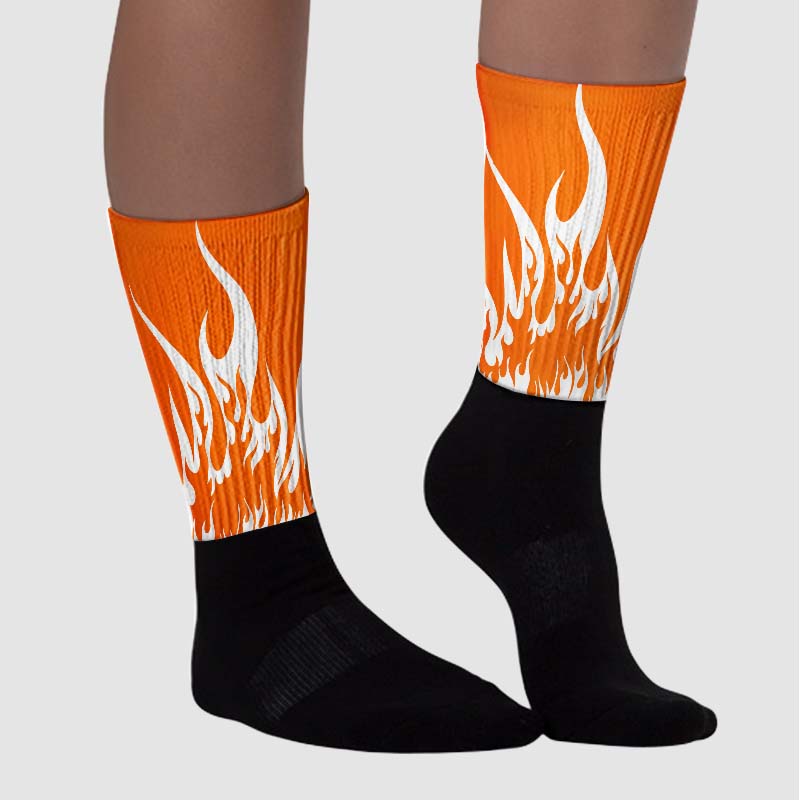 Dunk Low Magma Orange superstreetwear Sublimated Socks FIRE Graphic