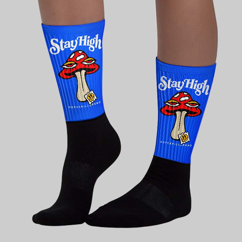 Royal Blue Collection superstreetwear Sublimated Socks Stay High Graphic