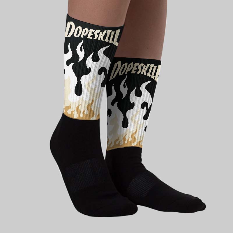 Reverse Metallic 5s superstreetwear Sublimated Socks FIRE Graphic