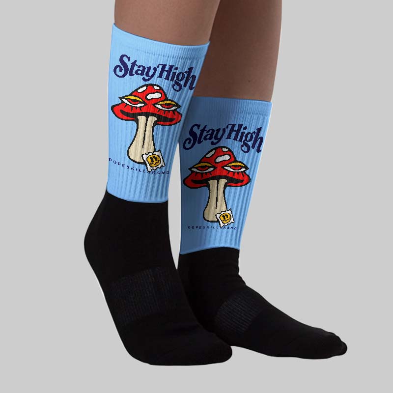 University Blue Collection superstreetwear Sublimated Socks Stay High Graphic