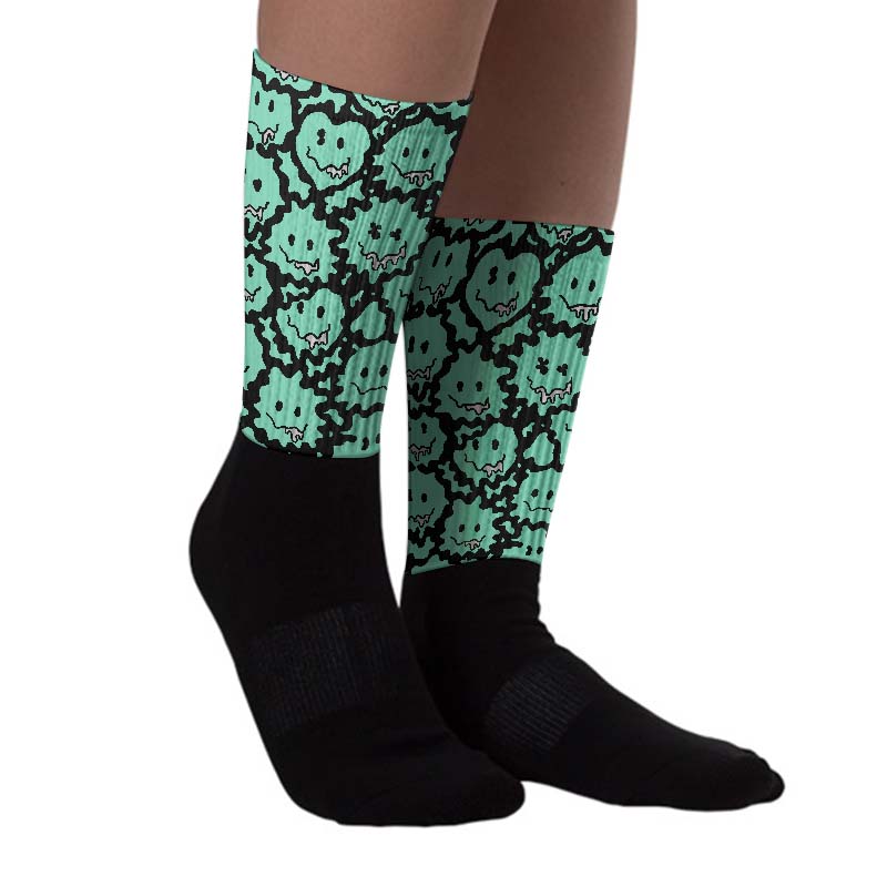 Green Glow 3s superstreetwear Sublimated Socks Slime Graphic