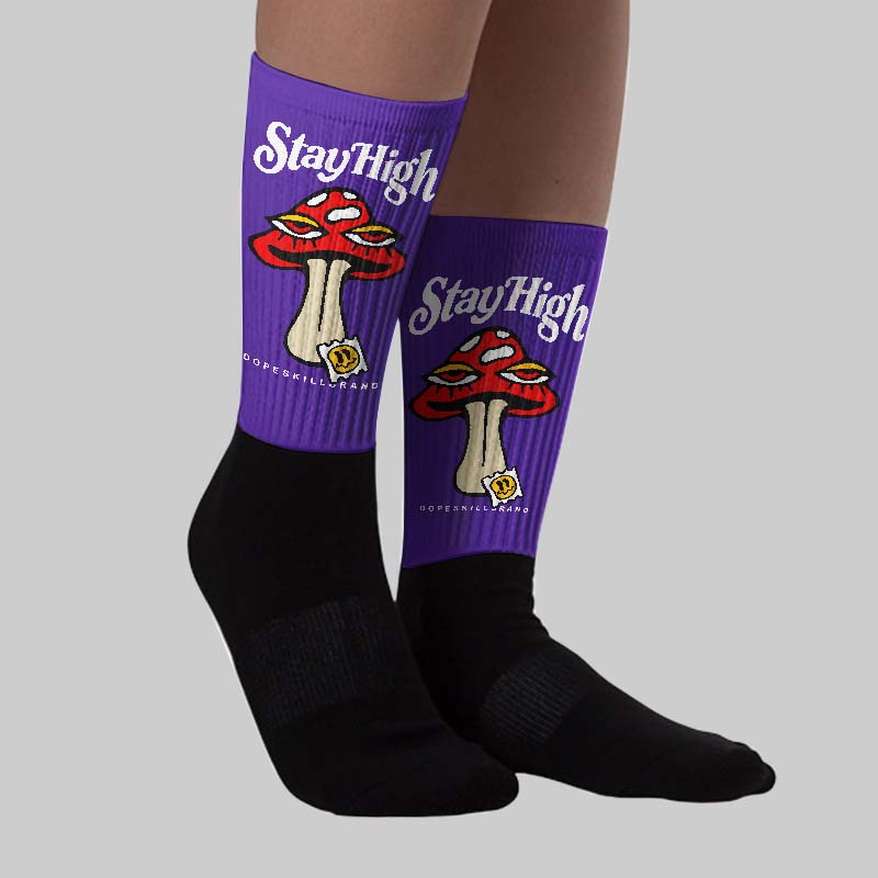 PURPLE Collection superstreetwear Sublimated Socks Stay High Graphic