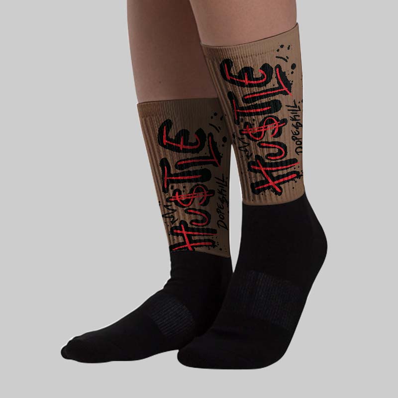 Olive 9s superstreetwear Sublimated Socks Hustle Graphic