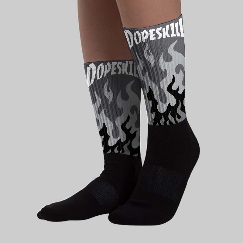 Wet Cement 4s superstreetwear Sublimated Socks FIRE Graphic