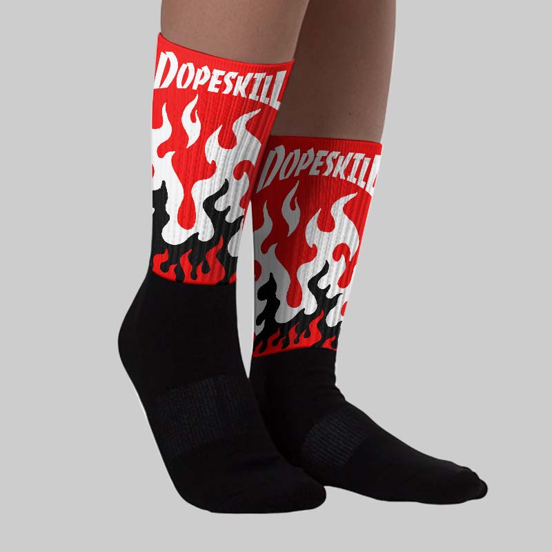 Red Collection superstreetwear Sublimated Socks FIRE Graphic