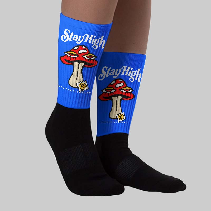 Royal Blue Collection superstreetwear Sublimated Socks Stay High Graphic