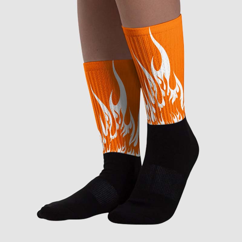 Dunk Low Magma Orange superstreetwear Sublimated Socks FIRE Graphic