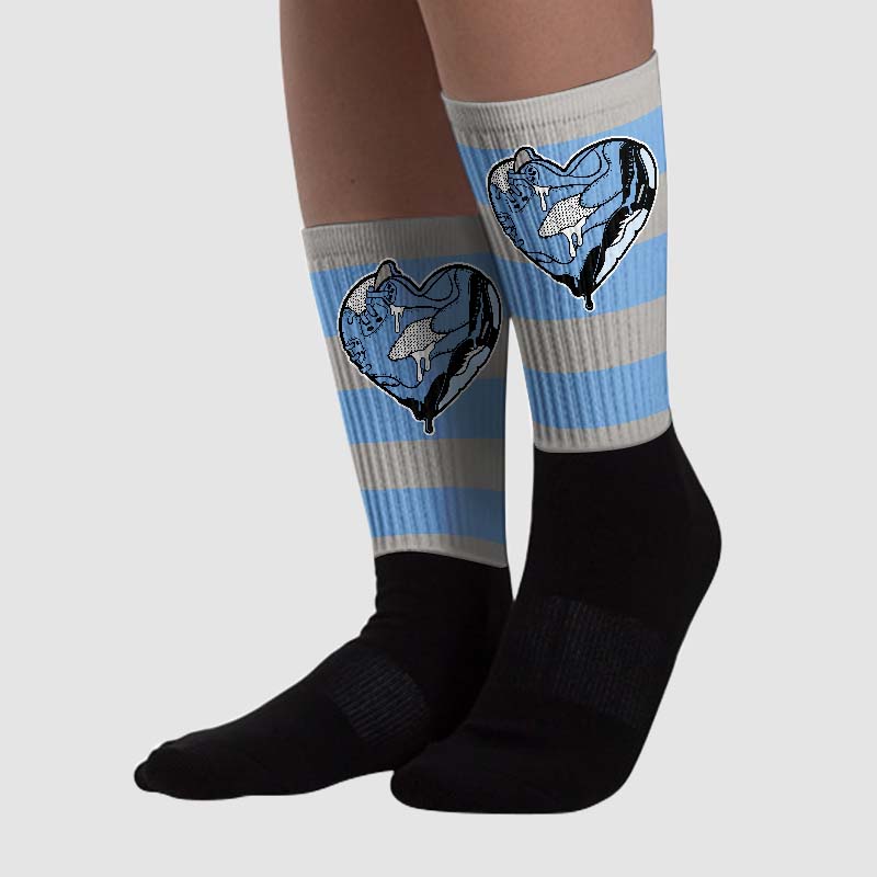 University Blue 5s superstreetwear Sublimated Socks Horizontal Stripes Graphic