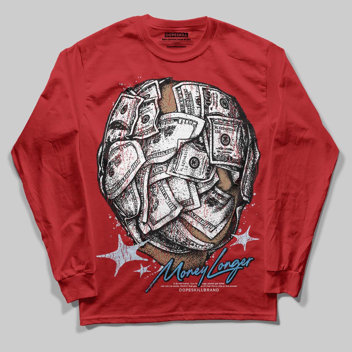 Cherry 11s superstreetwear Long Sleeve T-Shirt Money Longer Graphic
