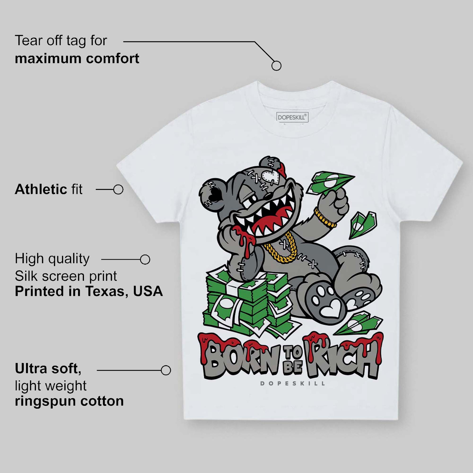Cool Grey 9s superstreetwear Toddler Kids T-shirt Born To Be Rich Graphic
