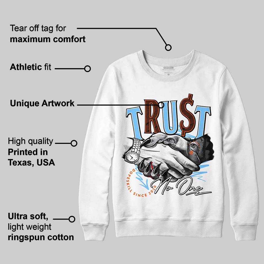 Dunk Low Futura University Blue superstreetwear Sweatshirt Trust No One Graphic